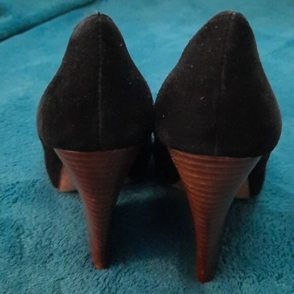 Dolce Vita Black Suede Leather Chunky Platform High Heel Pump Size 10 - Picture 10 of 16